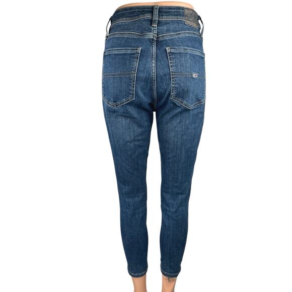 Tommy Hilfiger Women's Blue Super High Rise Skinny Medium Wash Denim Jeans 29/30 - Picture 3 of 6